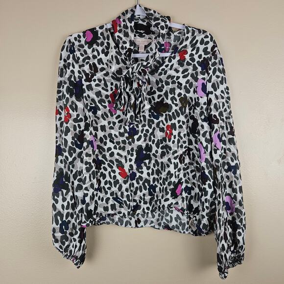 Ted Baker Chiara Wilderness Tie Neck Blouse Size 4 (Size 10 U.S) - Picture 1 of 6